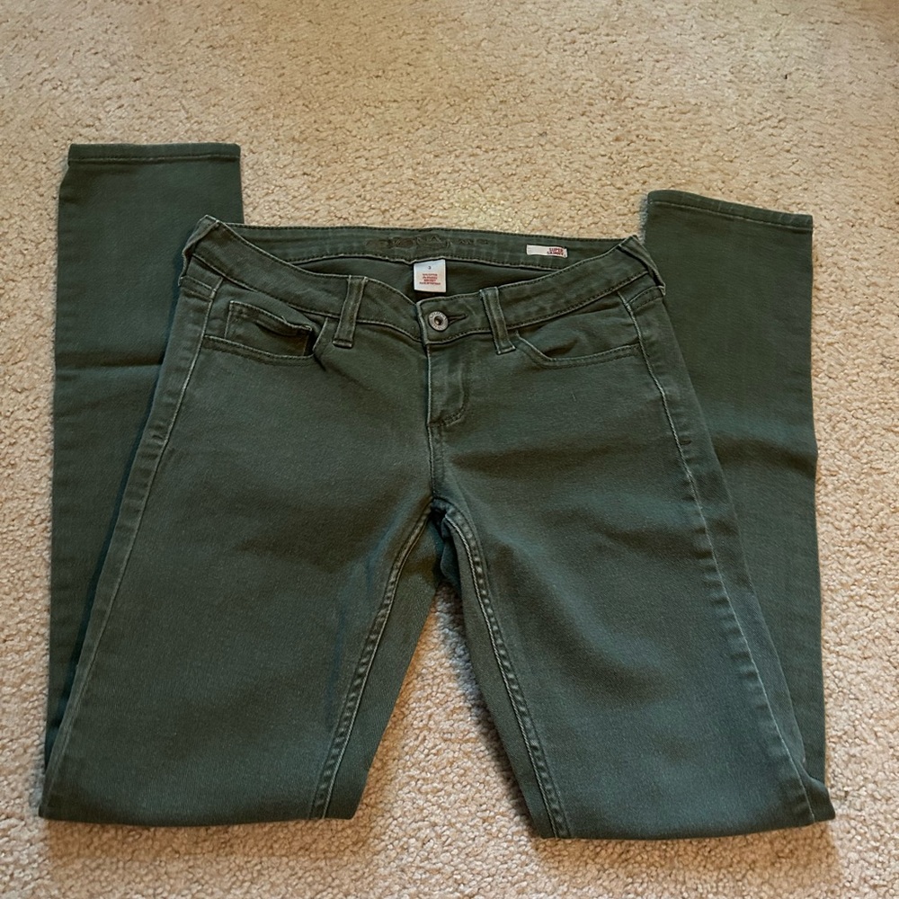 Arizona Jeans Olive Green Super Skinny Jeans